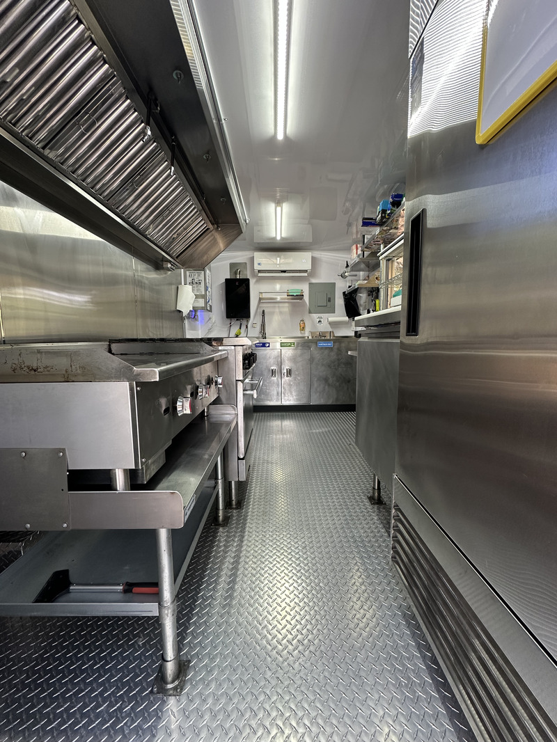 Clean Kitchen in used food trailer Inside of like new food trailer