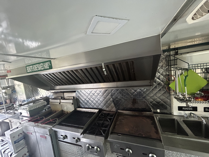 Cookline with Suppression on Food Truck 8' Hood and Cooking Area