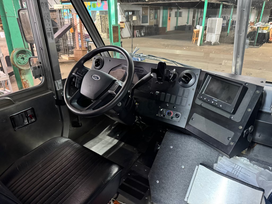 Driving Area of Soft Serve Truck Cab to Ice Cream Truck