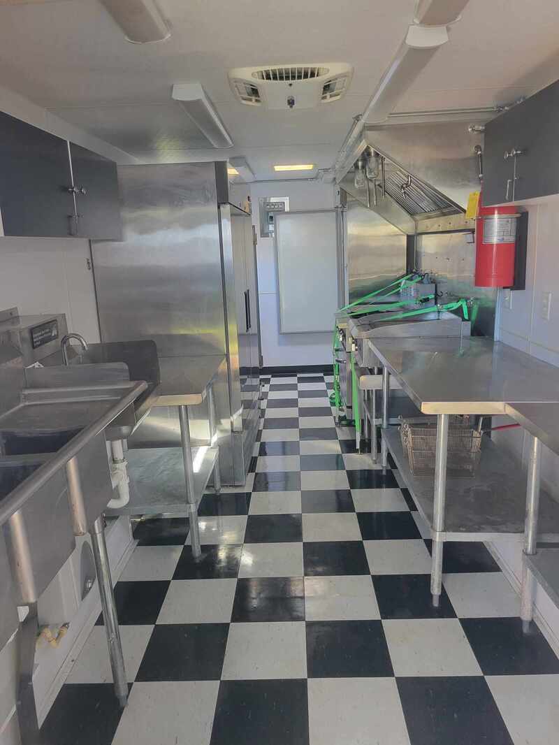 Prep area on trailer Prep Area