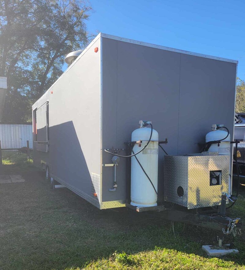 Used Food Trailer For Sale with back porch Food Trailer Outside