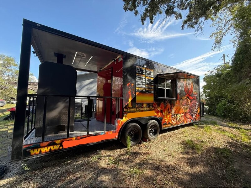 Exterior view of 18-foot 2025 BBQ food trailer for sale in Spring Hill, Florida