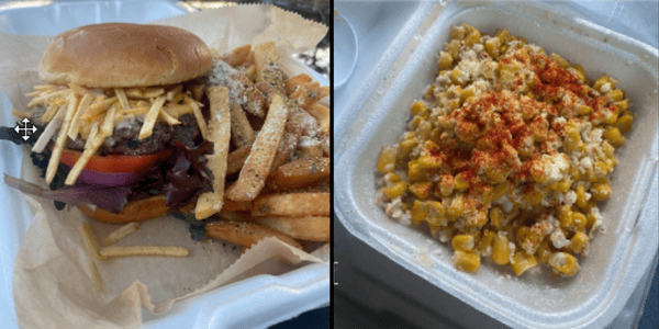 Aloha Burger and street corn One Stop Food Truck Picture of the One Stop Food Truck's Food